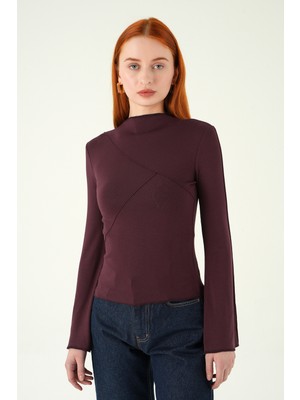 Rays Mürdüm Bisiklet Yaka Ön Çimalı Bluz 8238A