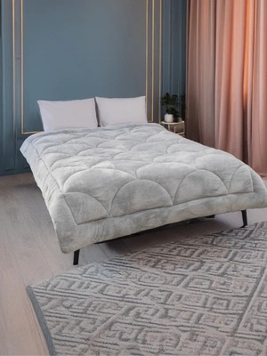 Uysal Yorgan Welsoft Akfil Midye Desen Çift Kişilik Uyku Seti GRİ