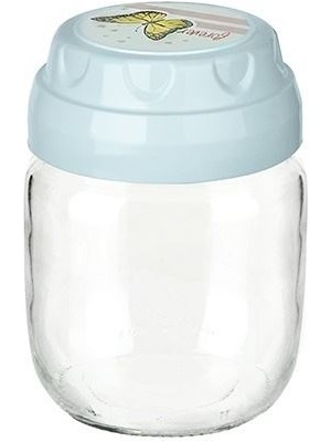 İsmiyle Al Vintage  Dekoratif  Desenli Cam Kavanoz 425ML - 14,3 Oz