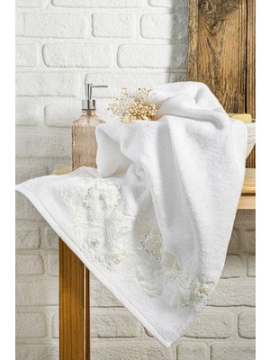 Elart Duvak Yüz Havlusu %100 Pamuk Çeyizlik Dantelli (50X80 Cm)