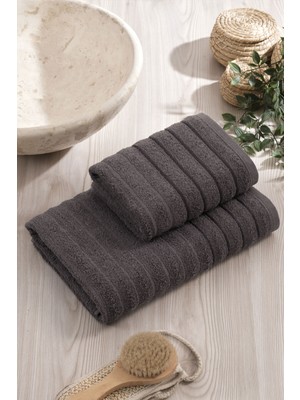 Elart Line Havlu Seti Pamuklu 2 Adet (70X140 Cm) Antrasit