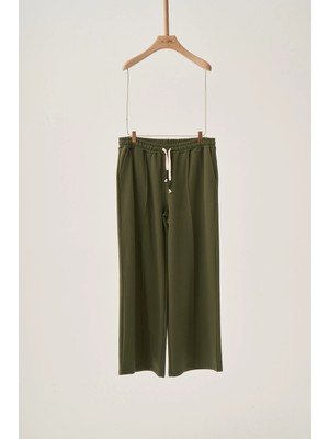 ALLDAY Yeşil-Pamuklu Nervürlü Eşofman Altı