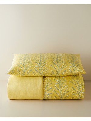 English Home Branchmist Kolay Ütülenir Tek Kişilik Nevresim Seti 160X220 cm Sarı