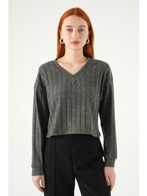 Rays Antrasit V Yaka Bluz 8259A