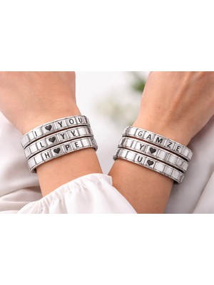 İsmiyle Al Kişiselleştirilebilir Çelik Bileklik – Harfli Charm Modüllü Paslanmaz Çelik Bileklik – Is