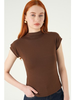 Rays Kahve Dik Yaka Kısa Kol Body 8174A