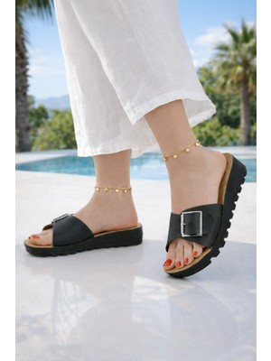 Oxi Kadın Terlik Günlük Tokalı Çapraz Terlik