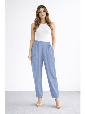 5595 Sentez Dudi Keten Havuç Pantolon