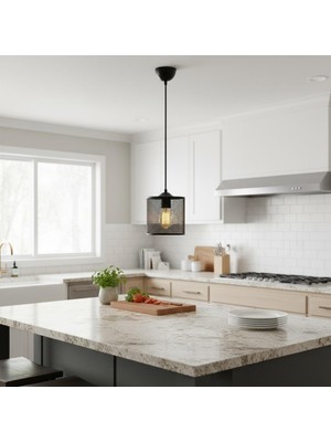 Elizim Home Lighting Perfora Siyah Sarkıt Avize