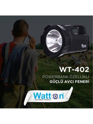 İsmiyle Al Profesyonel Avcı Feneri 30 W Gücünde WT-402