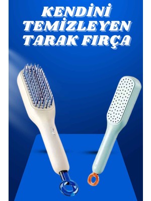İsmiyle Al Kendi Kendini Temizleyen Otomatik Tuşlu Saç Tarağı Dolaşık Açıcı Masaj Fırçası Silikon F