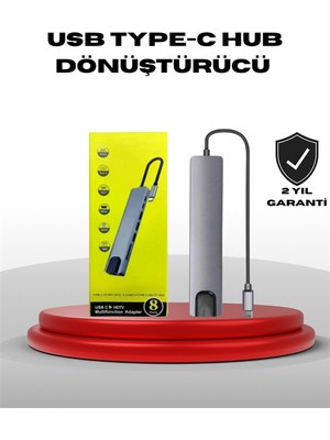 İsmiyle Al 4K HDMI Çıkışlı, Gigabit Ethernet'li Usb‑c Çoklu Port Hub