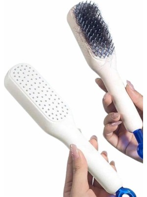 İsmiyle Al Silikon Yumuşak Sıkı Dişli Sihirli Geri Çekilebilir Tarak Kendini Temizleyen Saç Fırçası