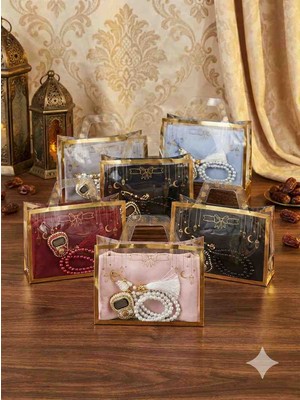 Mik Store Özel Hediye Çantalı Lüks Yazma, Inci Tesbih ve Taşlı Zikirmatik Seti (Tek Adet)