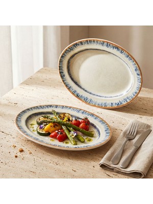 Güral Porselen Delta Tide 2li Kayık Tabak 24 cm 64311