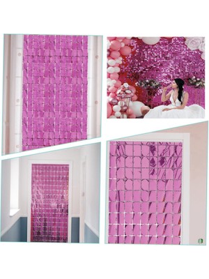 İsmiyle Al Ekstra Metalize Rose Gold Renk Disko Dikdörtgen Kesim Kapı Perdesi Dekorasyon 1x2 Metre