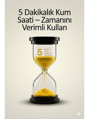 Tbl Dekor 5 Dakikalık Kum Saati Zamanlayıcı – Sarı Dekoratif Masa Saati 4 Renk Seçeneği