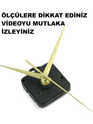 Cnr Shop Saat Mekanizması, 22 mm Şaft Sessiz Çalışır Akar, Saat Motoru Akrep-Yelkovan-Saniye-(Askılı)