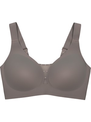 Cottonhill Seamless Bra - Balance | Kahverengi Lazer Kesim Taşlı Dikişsiz Toparlayıcı Büyük Beden Kadın Sütyen