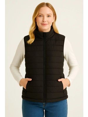 İlk El Grup Ieg™ Şişme Fermuarlı Yelek Su Itici Kapitone Astarlı Kumaş Cepli Hafif Kışlık Spor Rahat K