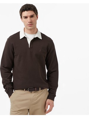 Nautica Erkek Kahverengi Regular Fit Uzun Kollu Polo Yaka T-Shirt K65370T.20C