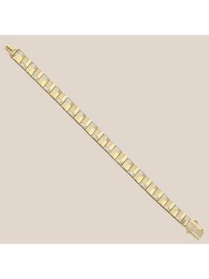 Altıntaş Taşlı Kilitli Blok Altın Bileklik