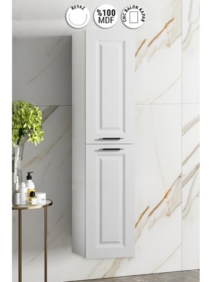 Özceden Salkım 35*167 cm Beyaz Balon Mdf Asma Banyo Boy Dolabı