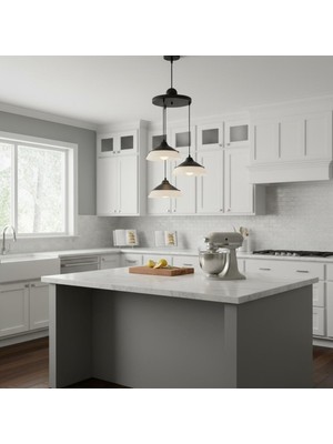 Elizim Home Lighting Şapkalı Sarkıt Siyah Avize