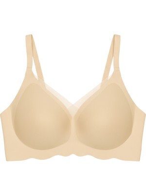 Cottonhill Seamless Bra - Touch | Ten Lazer Kesim Dikişsiz Tül ve Dalga Detaylı Balensiz Kadın Sütyen