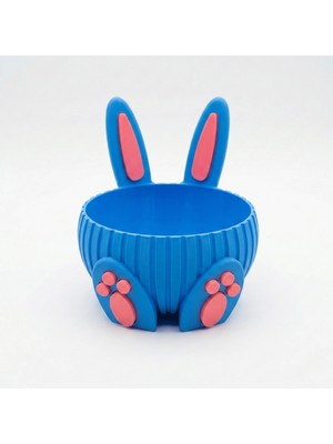 Atatuğ Hediyelik Sevimli Tavşan Tasarımlı Dekoratif Hediye Sepeti ve Masaüstü Şekerlik