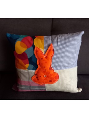 Belmas Home Dekoratif El Yapımı Kırlent Kılıfı Tavşan