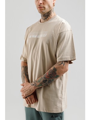 Airlife Better Self Nr Geniş Kesim Erkek Tişörtü Bej