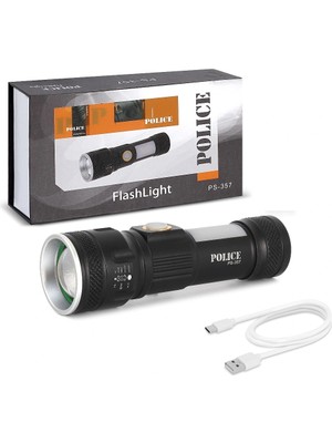 Indispensablely Police PS-357 Şarjlı Şarjlı El Feneri