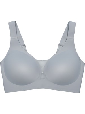 Cottonhill Seamless Bra - Balance | Gri Lazer Kesim Taşlı Dikişsiz Toparlayıcı Büyük Beden Kadın Sütyen