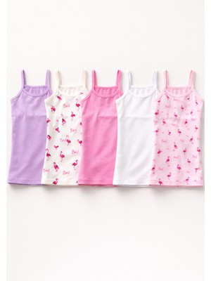 Kız Çocuk 5'li Ince Askılı Çok Renkli Atlet