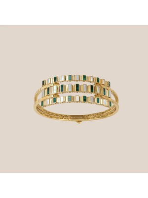 Altıntaş Malahit Ritmi Kaburga Altın Kelepçe