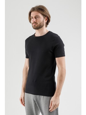 Airlife Sportswear Fv 4 I O Yakalı Esnek Erkek Tişörtü Siyah