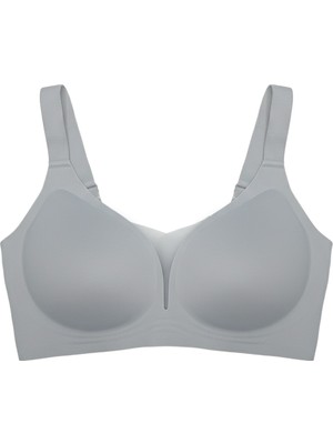 Cottonhill Seamless Bra - Shape | Gri Lazer Kesim Dikişsiz Toparlayıcı Büyük Beden Tüllü Kadın Sütyen