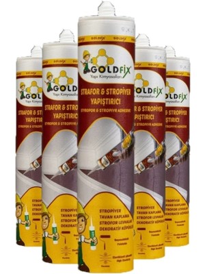 Goldfix 10 Adet Strafor Stropiyer Kartonpiyer Köpük Yapıştırıcısı Tavan Kaplama Süpürgelik