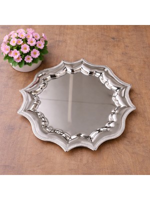 Zucci Home Metal 4'lü Yıldız Gümüş Servis Tepsisi 25X25 cm | Modern ve Dekoratif Sunum Tepsisi