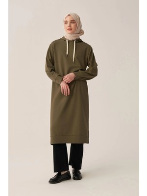 ALLDAY Haki-Kapüşonlu Rahat Tunik