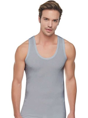 Tutku 6'lı Klasik Askılı Erkek Atlet %100 Pamuk Penye Beyaz Atleti