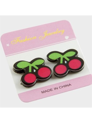 Nuveden Ieg™ Kiraz Mıknatıslı Plastik Çocuk Küpesi