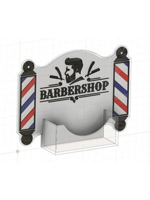 Barbershop Tasarımlı Duvar Rafı – Berber Salonu Dekor Standı