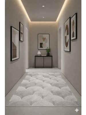 Babil Home Kaymaz Tabanlı Kesme  Salon Koridor Mutfak Yatak Odası Halısı 3024 Bej