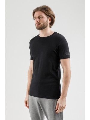 Airlife Sportswear Fv 6 I O Yakalı Esnek Erkek Tişörtü Siyah