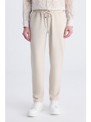 D'S Damat Ds Damat Regular Fit Bej Balıksırtı Pamuklu Jogger Pantolon 4HC0300130022