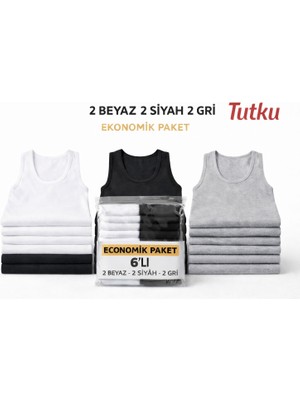 Tutku 6 Erkek Penye Atlet Çok Renkli %100 Pamuklu Rahat Kesim Nefes Alabilir İç Giyim