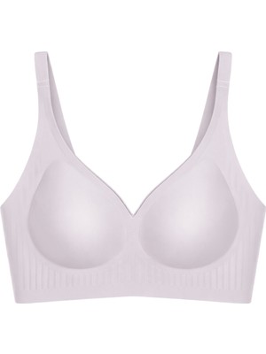 Cottonhill Seamless Bra - Slight | Lila Lazer Kesim Dikişsiz Dilim Detaylı Balensiz Kadın Sütyen
