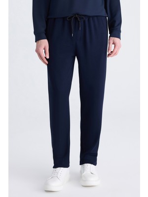 D'S Damat Ds Damat Regular Fit Lacivert Düz Rayon Eşofman Alt 4HCE34702170M